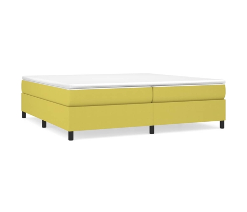 Estructura de cama sin colchón tela verde 200x200 cm