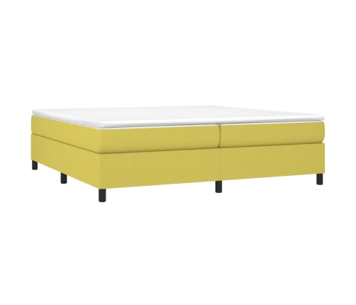 Estructura de cama sin colchón tela verde 200x200 cm