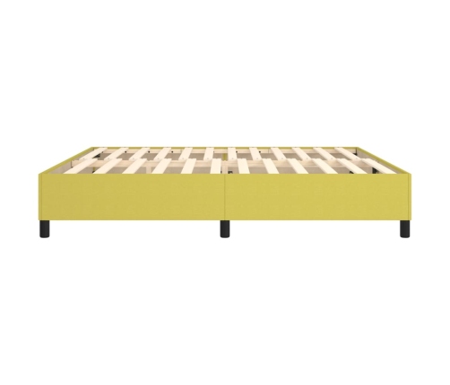 Estructura de cama sin colchón tela verde 200x200 cm