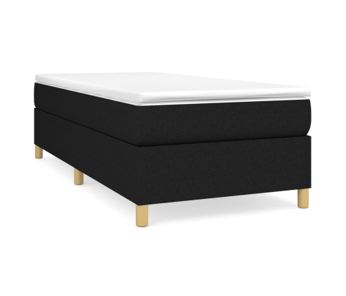 Estructura de cama sin colchón tela negro 80x200 cm