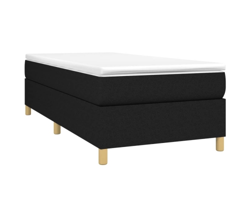 Estructura de cama sin colchón tela negro 80x200 cm
