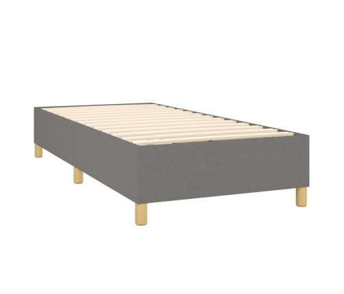 Estructura de cama sin colchón tela gris oscuro 90x190 cm