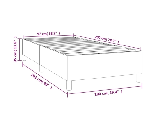 Estructura de cama sin colchón tela gris claro 90x200 cm