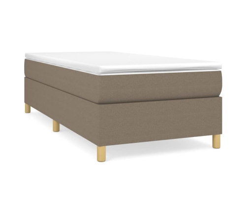 Estructura de cama sin colchón tela gris taupe 100x200 cm