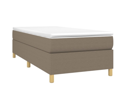 Estructura de cama sin colchón tela gris taupe 100x200 cm