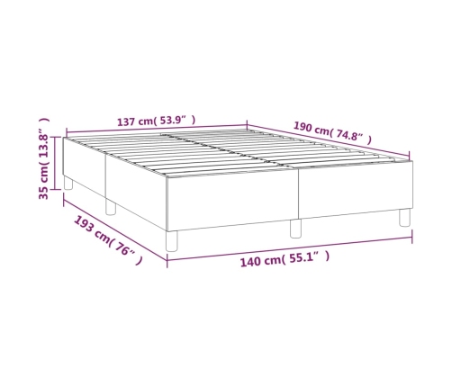 vidaXL Estructura de cama de tela marrón 140x190 cm