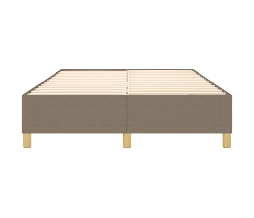 Cama sin colchón tela gris taupe 140x190 cm