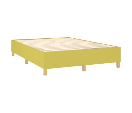 Estructura de cama sin colchón tela verde 140x190 cm