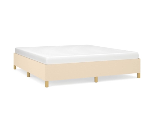 Cama sin colchón tela color crema 160x200 cm