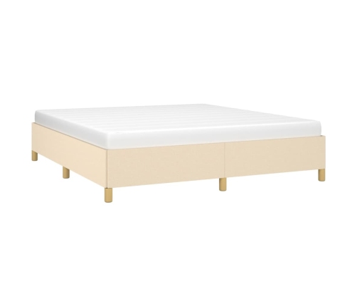 Cama sin colchón tela color crema 160x200 cm