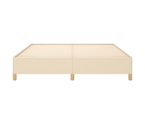 Cama sin colchón tela color crema 160x200 cm