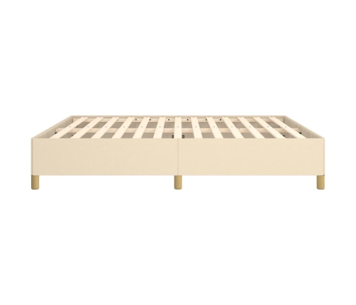 Cama sin colchón tela color crema 160x200 cm