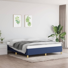 Cama sin colchón tela azul 160x200 cm