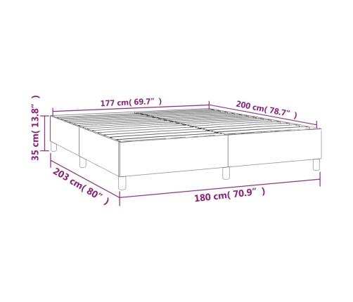 Cama sin colchón tela gris taupe 180x200 cm