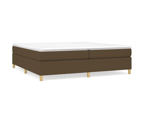 Cama sin colchón tela marrón oscuro 200x200 cm