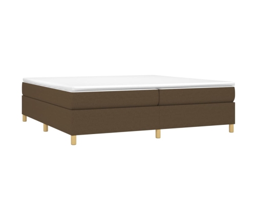 Cama sin colchón tela marrón oscuro 200x200 cm