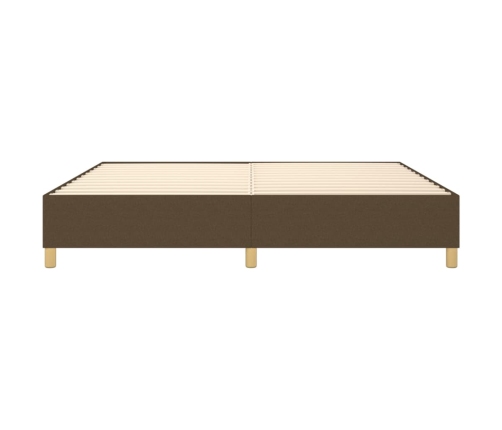 Cama sin colchón tela marrón oscuro 200x200 cm