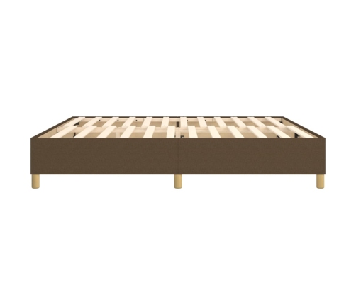 Cama sin colchón tela marrón oscuro 200x200 cm