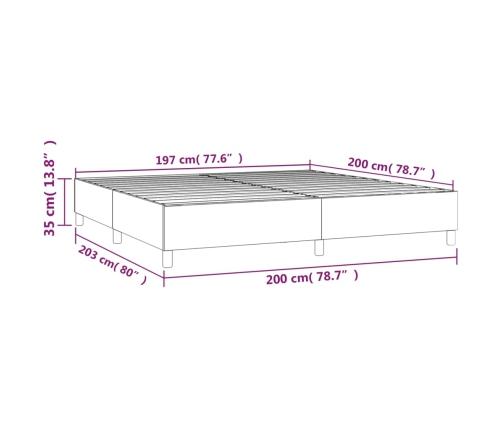 Cama sin colchón tela marrón oscuro 200x200 cm