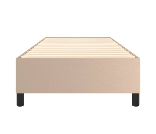 Estructura cama sin colchón cuero sintético capuchino 90x200 cm