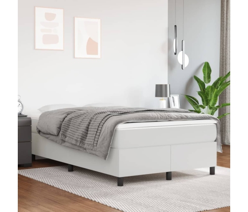 vidaXL Estructura de cama de cuero sintético blanco 120x200 cm