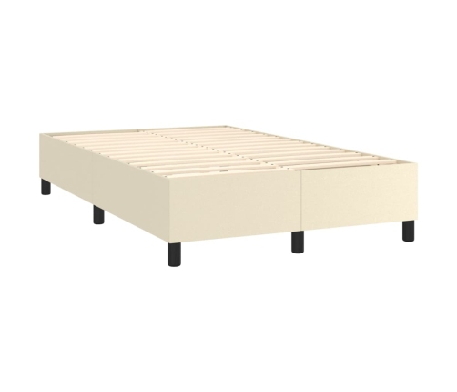 Estructura de cama sin colchón cuero sintético crema 120x200 cm