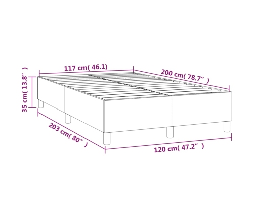 Estructura de cama sin colchón cuero sintético gris 120x200 cm