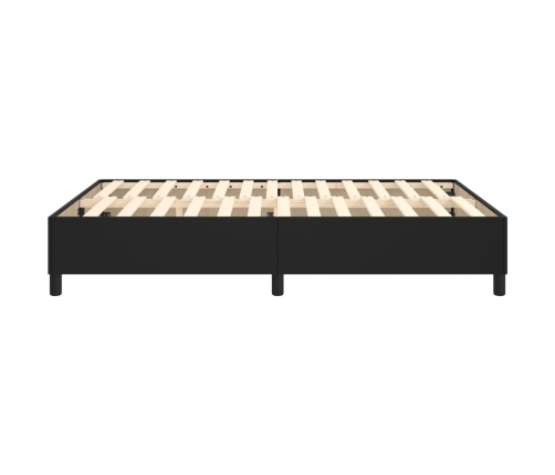 Estructura de cama de cuero sintético negro 140x190 cm