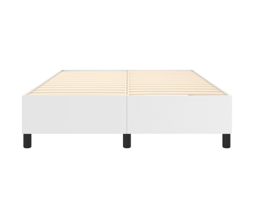 Estructura de cama de cuero sintético blanco 140x190 cm