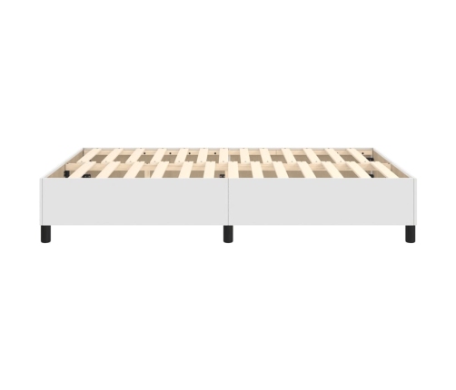 Estructura de cama de cuero sintético blanco 140x190 cm