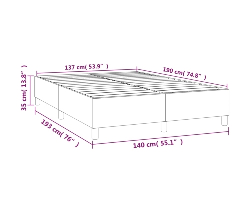 Estructura de cama sin colchón cuero sintético crema 140x190 cm