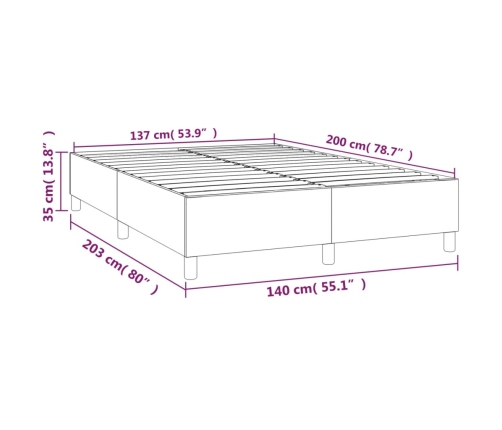 Estructura de cama sin colchón cuero sintético blanco 140x200cm