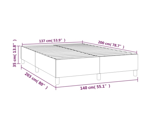 Estructura de cama sin colchón cuero sintético crema 140x200 cm