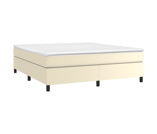 vidaXL Estructura de cama de cuero sintético color crema 160x200 cm