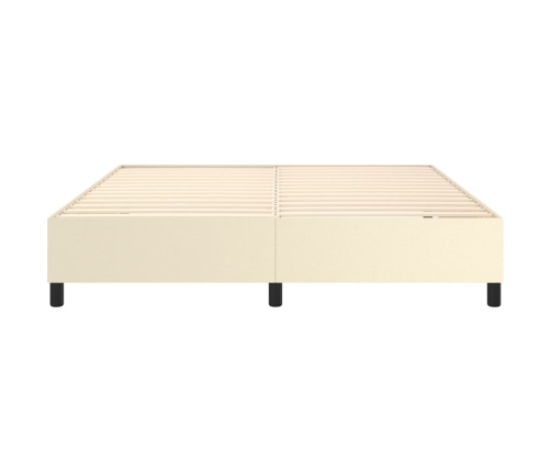 vidaXL Estructura de cama de cuero sintético color crema 160x200 cm