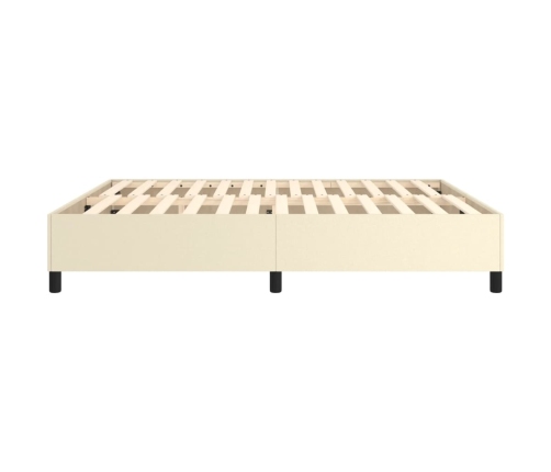 vidaXL Estructura de cama de cuero sintético color crema 160x200 cm