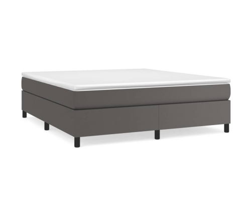 vidaXL Estructura de cama de cuero sintético gris 160x200 cm