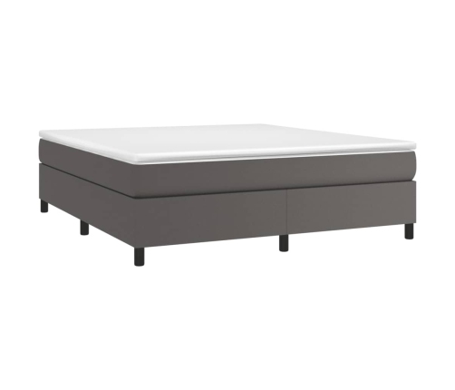 vidaXL Estructura de cama de cuero sintético gris 160x200 cm