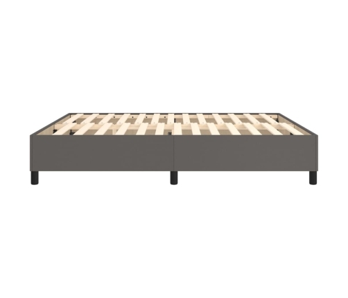 vidaXL Estructura de cama de cuero sintético gris 160x200 cm