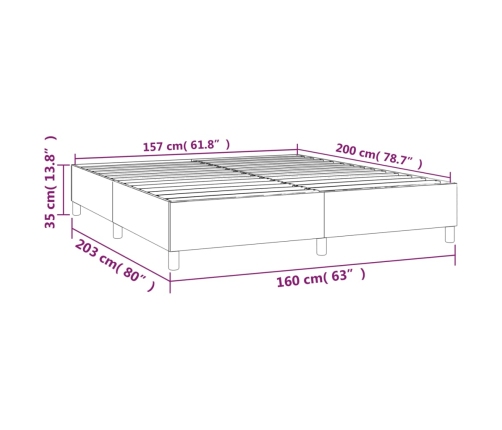 Estructura de cama de cuero sintético gris 160x200 cm