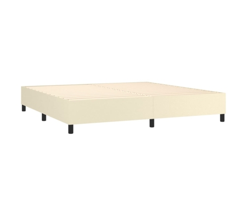 Estructura de cama sin colchón cuero sintético crema 200x200 cm