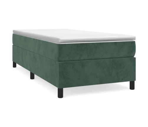 Estructura de cama sin colchón terciopelo verde oscuro 80x200cm