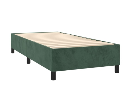 Estructura de cama sin colchón terciopelo verde oscuro 80x200cm