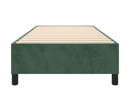 Estructura de cama sin colchón terciopelo verde oscuro 80x200cm