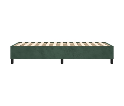 Estructura de cama sin colchón terciopelo verde oscuro 80x200cm