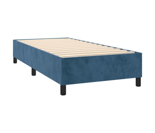 Estructura de cama sin colchón terciopelo azul oscuro 80x200 cm