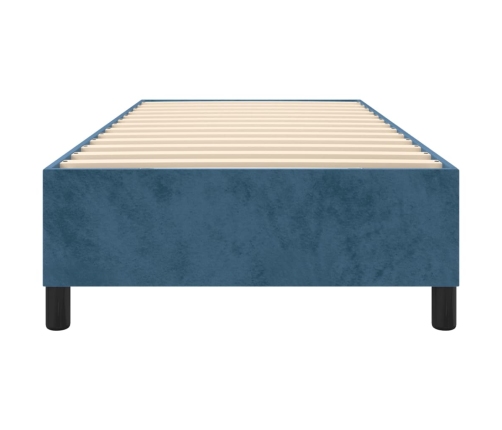 Estructura de cama sin colchón terciopelo azul oscuro 80x200 cm