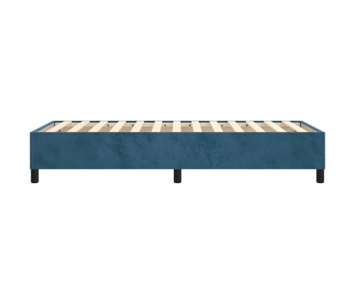 Estructura de cama sin colchón terciopelo azul oscuro 80x200 cm