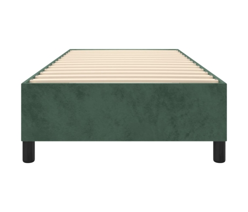 Estructura de cama sin colchón terciopelo verde oscuro 90x190cm