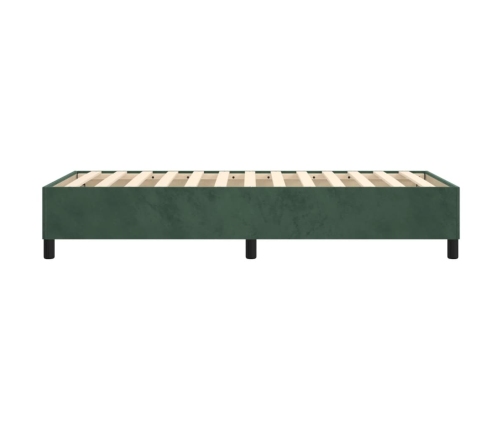 Estructura de cama sin colchón terciopelo verde oscuro 90x190cm